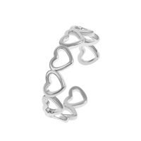 Einfache Mode Hohl Herz Form Geometrische Kupfer Ring sku image 2