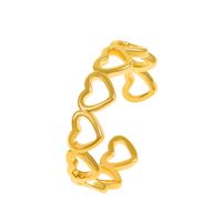 Einfache Mode Hohl Herz Form Geometrische Kupfer Ring sku image 1