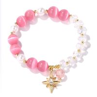 Fashion New Pink Opal Crystal Star Beads Geometric Bracelet main image 6