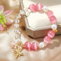 Fashion New Pink Opal Crystal Star Beads Geometric Bracelet main image 5