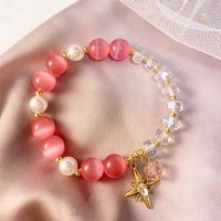 Fashion New Pink Opal Crystal Star Beads Geometric Bracelet main image 4