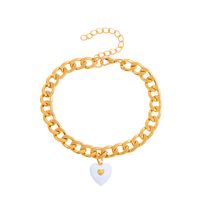 New Style Simple Double Layer Pink Heart Pendant Necklace Bracelet sku image 3