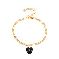 New Style Simple Double Layer Pink Heart Pendant Necklace Bracelet sku image 1