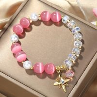 Fashion New Pink Opal Crystal Star Beads Geometric Bracelet main image 2