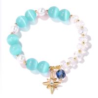 Fashion New Blue Color Opal Crystal Star Beads Bracelet sku image 1