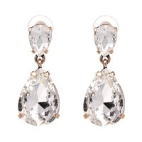 Simple Fashion Simple Alloy Crystal Water Drop Pendant Earrings sku image 1
