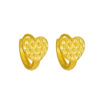 Simple Style Copper Micro Inlaid Zircon Flower Heart Earrings sku image 1