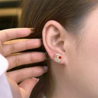 New Arrival Emoji Smiley Face Expression Zircon-embedded Dripping Oil Ear Stud main image 5
