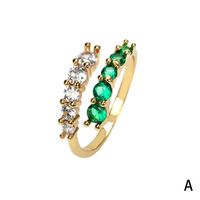 New Arrival Double-layer Colorful Zirconium Inlaid Open Adjustable Ring sku image 2