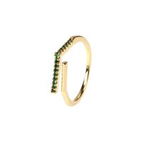 Fashion Green Smiley Heart Oil Dripping Zircon Open Adjustable Copper Ring sku image 5