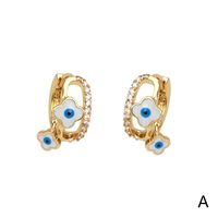 Adorno De Pendientes De Cobre De Ojo Del Diablo De Aceite De Gota Colorido Elegante De Moda sku image 1