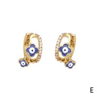 Fashion Elegant Colorful Drop Oil Devil's Eye Copper Earrings Ornament sku image 5