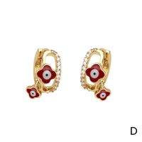 Fashion Elegant Colorful Drop Oil Devil's Eye Copper Earrings Ornament sku image 4