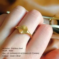 Stainless Steel 14K Gold Plated Fashion Geometric No Inlaid Rings main image 4