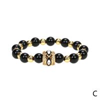 Fashion Creative Artificial Colorful Stone Devil's Eye Zircon-embedded Drop Oil Elastic Bracelet sku image 2