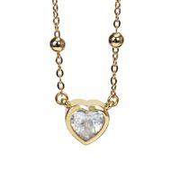 Fashion Elegant New Arrival Inlaid Zircon Heart Drop-shaped Pendant Copper Necklace sku image 1
