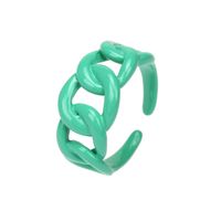 Fashion Creative Candy Color Green Dripping Oil Heart-shaped Adjustable Ring main image 3