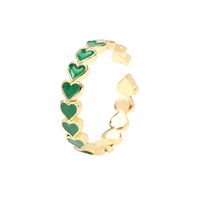 Fashion Creative Candy Color Green Dripping Oil Heart-shaped Adjustable Ring sku image 5