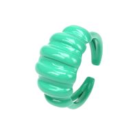 Fashion Creative Candy Color Green Dripping Oil Heart-shaped Adjustable Ring sku image 4