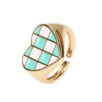 Fashion Creative Candy Color Green Dripping Oil Heart-shaped Adjustable Ring main image 5