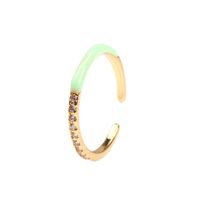 Fashion Creative Candy Color Green Dripping Oil Heart-shaped Adjustable Ring main image 6