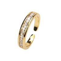 Fashion Micro-inlaid Zircon Gold-plated Copper Adjustable Ring Wholesale main image 3