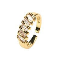 Fashion Micro-inlaid Zircon Gold-plated Copper Adjustable Ring Wholesale sku image 7