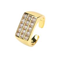 Fashion Micro-inlaid Zircon Gold-plated Copper Adjustable Ring Wholesale sku image 5