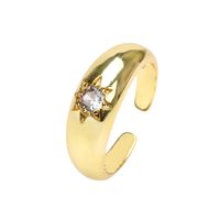 Fashion Micro-inlaid Zircon Gold-plated Copper Adjustable Ring Wholesale sku image 2