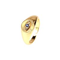 Fashion Zircon-embedded Devil's Eye Open Adjustable Copper Plated Ring sku image 6