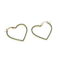 Fashion Retro Emerald Zircon Geometric Snake-shaped Gold Plated Ear Clip sku image 2