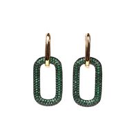 Fashion Retro Emerald Zircon Geometric Snake-shaped Gold Plated Ear Clip sku image 3