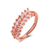 New Style Copper Inlaid Zircon Butterfly Star Leaf Opening Ring sku image 16