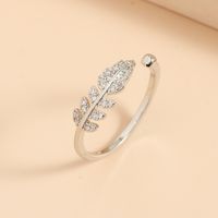 New Style Copper Inlaid Zircon Butterfly Star Leaf Opening Ring main image 2