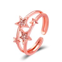 New Style Copper Inlaid Zircon Butterfly Star Leaf Opening Ring sku image 5