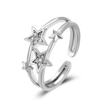 New Style Copper Inlaid Zircon Butterfly Star Leaf Opening Ring sku image 6