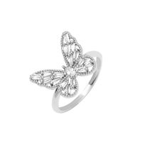 New Style Copper Inlaid Zircon Butterfly Star Leaf Opening Ring sku image 15