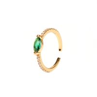 Fashion Elegant Emerald Zircon Geometric
copper Knuckle Ring Wholesale main image 3