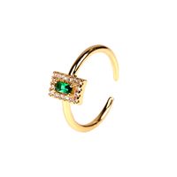 Fashion Elegant Emerald Zircon Geometric
copper Knuckle Ring Wholesale sku image 1
