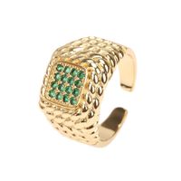 Fashion Elegant Emerald Zircon Geometric
copper Knuckle Ring Wholesale sku image 4