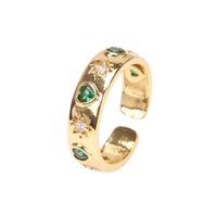 Fashion Elegant Emerald Zircon Geometric
copper Knuckle Ring Wholesale sku image 2