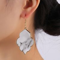 Ink Painting Printing Pu Leather Abalone Shell Alloy Earring main image 1