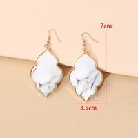Ink Painting Printing Pu Leather Abalone Shell Alloy Earring main image 4