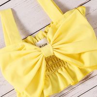 Summer New Solid Color Bow Suspenders Top Lemon Printing Skirt Headscarf Three-piece Suit main image 4