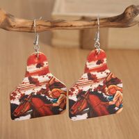 Vintage Western Cowboy Pu Leather Exaggerated Earrings main image 2