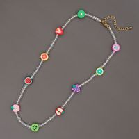 Mode Einfache Böhmischen Stil Perlen Halskette Polymer Clay Obst Schlüsselbein Kette sku image 1