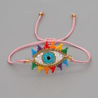 Simple Bohemian Ethnic Style Evil Eye Bracelet Miyuki Letter Rainbow Beaded Bracelet sku image 3