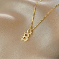 Fashion Simple Lock Letter Pendant Necklace Clavicle Chain main image 4