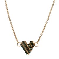 Mode Einfache Böhmischen Stil Lange Herz-förmigen Miyuki Glas Perlen Schlüsselbein Halskette main image 4