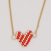 Mode Einfache Böhmischen Stil Lange Herz-förmigen Miyuki Glas Perlen Schlüsselbein Halskette main image 2